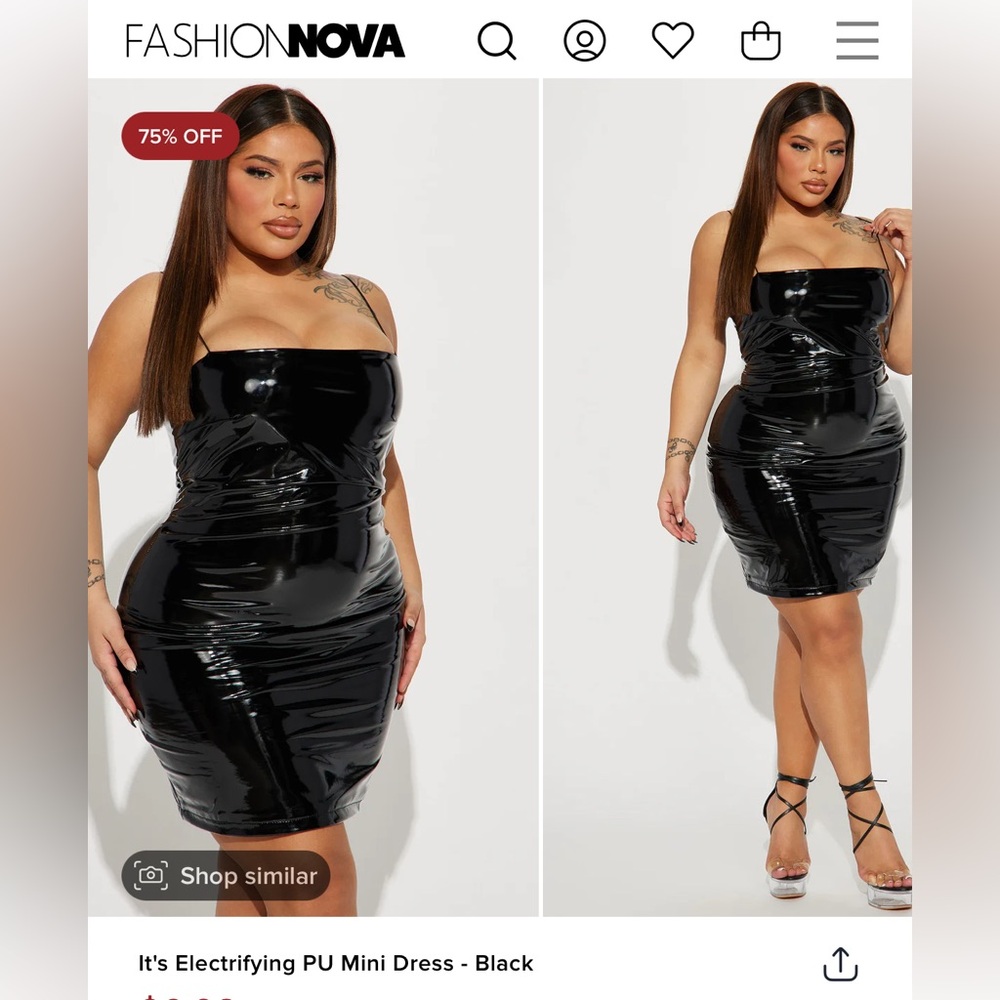 It's Electrifying PU Mini Dress - Black